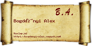Bogdányi Alex névjegykártya