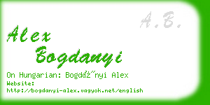 alex bogdanyi business card